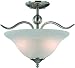 Hardware House H10-4289 Dover Semi Flush Mount Ceiling Light, Satin Nickel