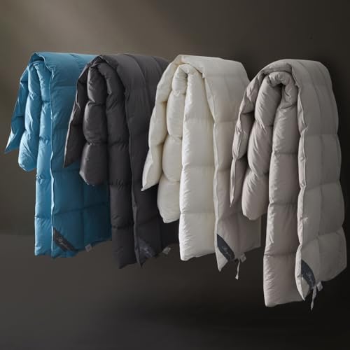 Royoliving Premium Feathers Down Duvet Insert Comforter King Size All Season Medium Warmth Grey 100% Cotton Cover with Corner Tabs (106x90, 60 oz) by Royoliving - Image 8