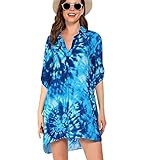 Material: el vestido de playa está hecho de poliéster suave. Ligero, seguro para la piel y fácil de lavar. No te preocupes de que haga daño a tu piel.