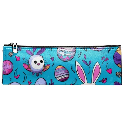 Astuccio estetico Sacchetto di matita Bunny Colorful Egg Doodles Scatola di