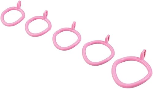 Miniatura 3 de Jaula de castidad masculina rosa  Jaula para pene con 5 anillos, resina transpirable, diseño de nailon ligero, equipo de bondage y accesorios para