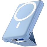 podoru Wireless Portable Charger, Foldable 10000mAh Magnetic Power Bank with Type-C Cable LED Displa