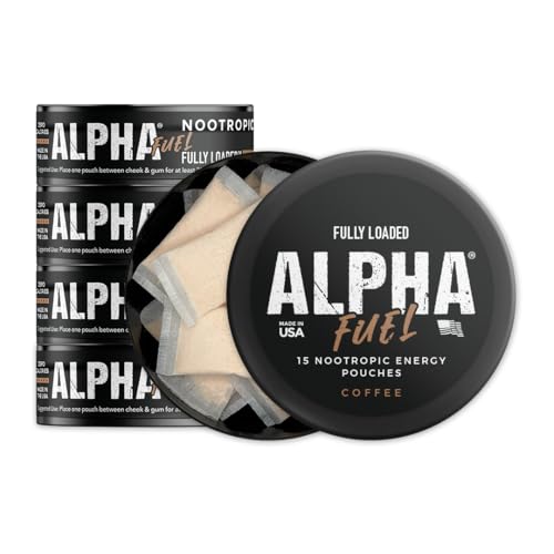 Image of Fully Loaded Alpha Fuel Nootropic Pouches (Coffee Fuel) - Nootropic Energy Pouches with Caffeine, Alpha GPC, Tyrosine, Taurine, Guarana and More