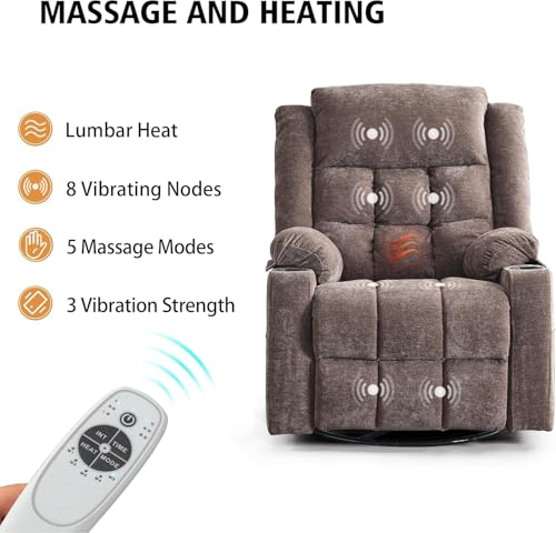 Sillón reclinable eléctrico con masaje y calor miniatura 4