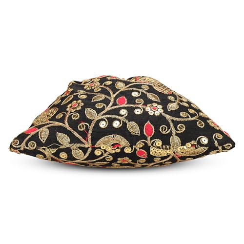 Image of LONGING TO BUY Indian Embroidered Pearl Potli Bag For Women, Sequence Design with Tassel, Wedding Potli Bags