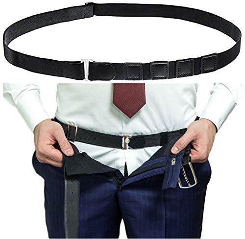 Image of Elastic Shirt Stay for Men, Stretchable and Adjustable Waist Belt with Flexible Comfort and Silicone Touch Points