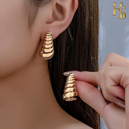 Boucles d'oreilles goutte d'eau hypoallergéniques en or HighSpark - 4