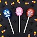 Halloween Sugar Skull Lollipops Candy, 24 Pack, Dia De Los Muertos, Strawberry, Orange, and Blue Raspberry Suckers