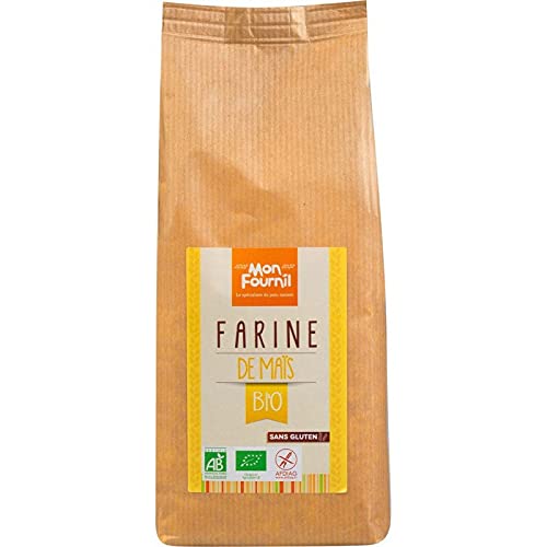 Mon Fournil - Harina de maíz orgánica, sin gluten, bolsa de 500 g