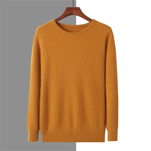 Men's Winter 100% Mink O-Neck Sweater Thickened Fashion Warm Knitted Sweater3