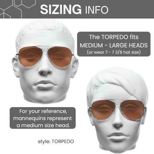 Image of proSPORT Blue Light Blocking Sunglasses - HD Copper Amber Metal Aviator Reduce Eye Strain Better Sleep
