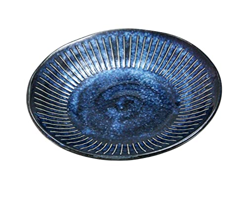 新古民家カフェシリーズ 素材と料理を引き立てる 色釉撥水十草 和軽5.0 皿 海碧 1枚