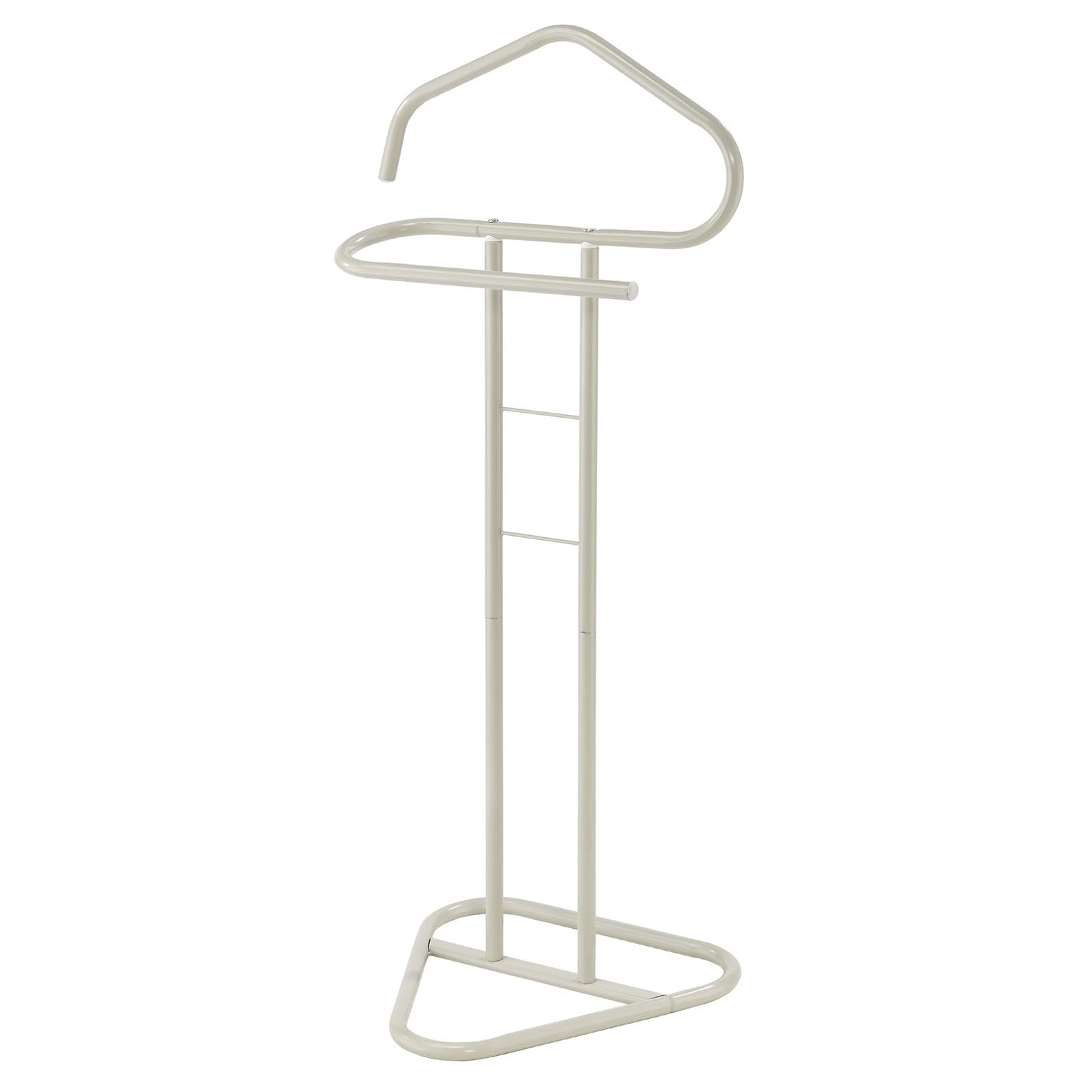 IDIMEX Valet de Chambre Valet de Nuit Camilo chevalet de Nuit avec Cintre pour Veste et Portant pour Pantalon et Autres vêtements, en métal laqué Beige
