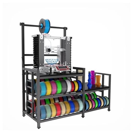 ⚡ MILEFA 3D Printer Table with Filament Storage Printer Stand with Power Outlet,Heavy Duty 3D Printer Storage rack for ABS, PLA, TPU Filament Spools, Home Offices and Studios Carbon Fiber Black