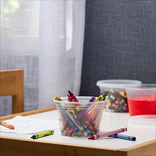 image for Stack Man 16 oz Deli Containers with Lids (48 Sets) – Pint Clear Pla