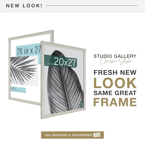 MCS Studio Gallery 20x27 Poster Frame Gray Woodgrain, Vertical & Horizontal Wall Hanging Large Picture Frame for Photos, Posters & Art Prints (1-Pack)