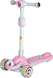 DM Toys Patinete Radical Luzes Ajustavel Lean-to-Steer 3 Rodas com Led e Som até 80kg Rosa