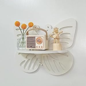 Beskadi Schmetterling Wandregal Kinderzimmer Weiß