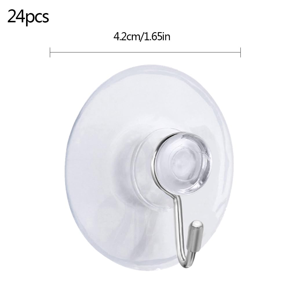 24 Ganci A Ventosa Trasparenti In PP, Riutilizzabili E Senza Fori. Perfetti Per Appendere Asciugamani, Chiavi, Decorazioni In Bagno, Cucina, Ufficio. - 2