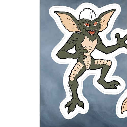 Image of Gremlins Gizmo and Stripe Adhesive Vinyl Decals - Retro Gremlins Stickers for Laptops, Notebooks, or Fandom Displays, 1 Pack (3 Count)