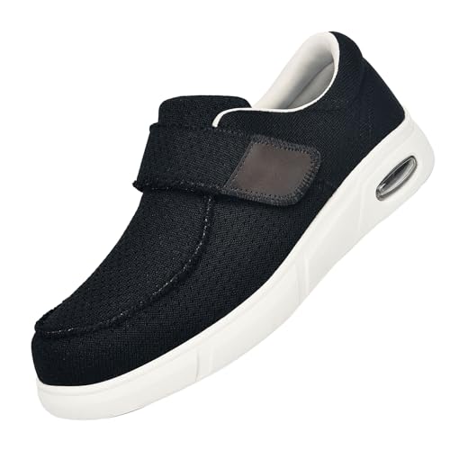 CVFOMBN Schuhe Herren Klettverschluss,Rthopädische Hausschuhe Damen Senioren Schuhe mit Klettverschluss