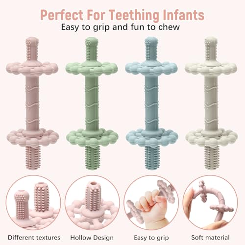 Image of 4 Pack Baby Teething Toys - Anti-Choking Design