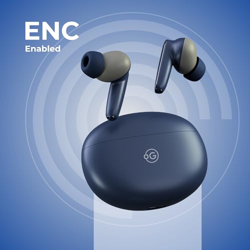 Image of OOGE Wavepods 300 TWS Earbuds - ENC Noise Cancelling, Bluetooth 5.4 EDR, 10mm Drivers, Type-C Charging, 500mAh Battery, Dual Mic, One-Touch Control, 1000-Hour Standby (Blue)