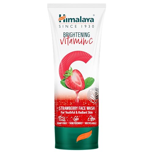 Image of Himalaya Brightening Vitamin C Strawberry Face Wash | Brightening Face Cleanser | Remove Dull Skin | 50ml