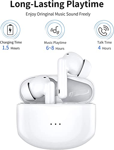 Hisoos Wireless Earbuds Bluetooth Active Noise Cancelling Headphone Wireless Ear Buds In-Ear Headphones With Charging Case Ipx7 Waterproof Earphones For Iphone Android,Music Game Call (White) #TOP4