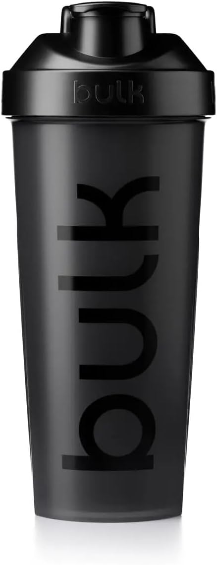Bulk Iconic Shaker Bottle, 750ml, Gunmetal Black, Leak-Proof, BPA-Free, Wire Mixing Ball for Lump-Free Shakes, Convenient Carry Handle, Transparent Fill Level, Dishwasher Safe