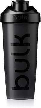 Bulk Iconic Shaker Bottle, 750ml, Gunmetal Black, Leak-Proof, BPA-Free, Wire Mixing Ball for Lump-Free Shakes, Convenient Carry Handle, Transparent Fill Level, Dishwasher Safe