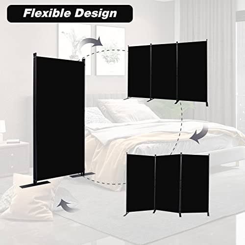 image for CHOSENM Room Divider, 3 Panel Folding Privacy Screens with Wider Suppo