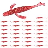 MAOTALIFE 3' TPE Soft Plastic Paddle Tail Swimbaits | Fishing Lures for Bass, Trout, Crappie, and Walleye | Perfect for Texas Rig, Drop Shot, Shaky Head, and Split Shot Techniques (30pcs Burgundy)