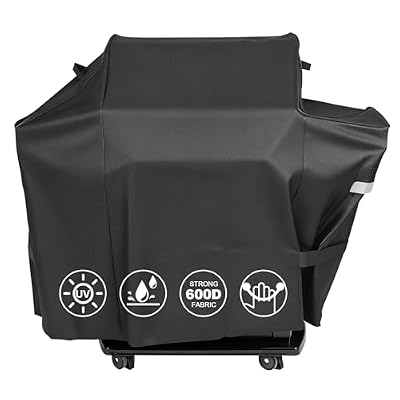 QuliMetal Grill Cover for Weber Searwood 600 Pellet - 600D Heavy-Duty Waterproof and Tear-Resistant Grill Cover for 3400145 Weber Searwood,Outdoor BBQ Accessory
