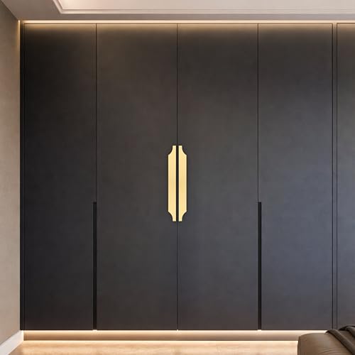 Image of Goldcrest 20cm Handle for Wardrobe & Cabinet /Cupboard Handle /Wardrobe Handle /160mm Hole to Hole (PVD Gold) Pack of 2 (Left - Right)-| 3 Years Warranty |