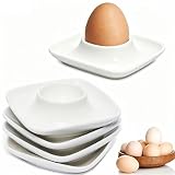 Hueveras Set 4 Pcs Cuadrado Plástico Apilable para Huevo Duro o Pasado por Agua
