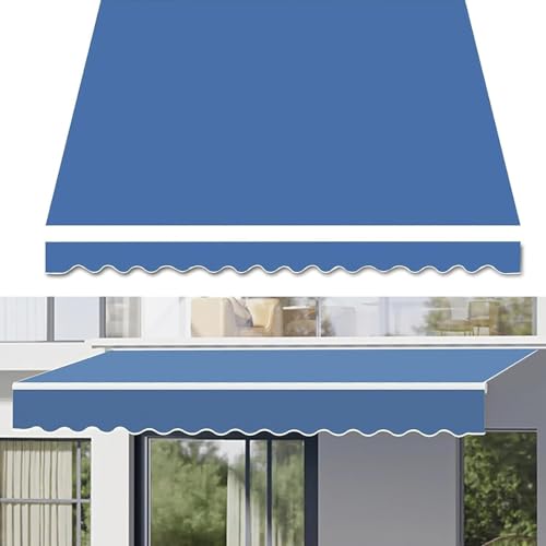 Toile de rechange store banne rétractable 6 x 2,5 m imperméable pour bâche extérieure bleue