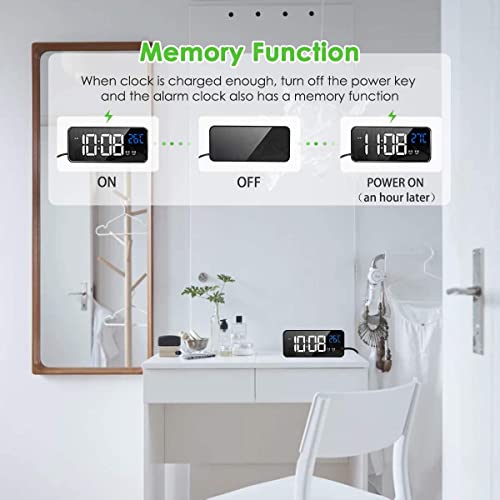 Reloj digital para dormitorio con temperatura y alarmas 7