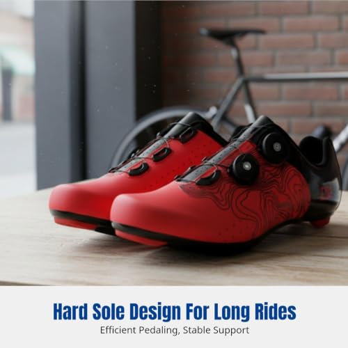 Image of CALANDIS Cycling Shoes, Asphalt Bike Lock Shoes, Breathable Hard Sole, Unisex Sports 43 Black Road Lock