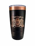 Harrington Irish Coat of Arms Black Travel Mug
