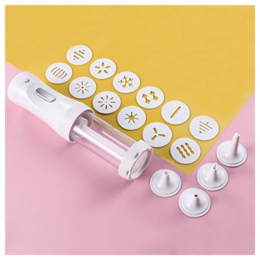TIEMORE Cookie Maker Press, Cookie Maker Kit, Electric Cookie Decorating Tool, Biscuit Maker with 12 Discs and 4 Icing Tips, for Diy Cookie Maker and Cake Icing Cake Decoration