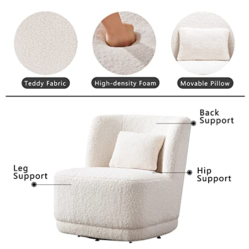 Bfz Swivel Barrel Chair, Comfy Round Accent Sofa Chair For Living Room, 360 Degree Swivel Barrel Club Chair, Leisure Arm Chair For Nursery, Hotel, Bedroom, Office, Lounge #TOP3