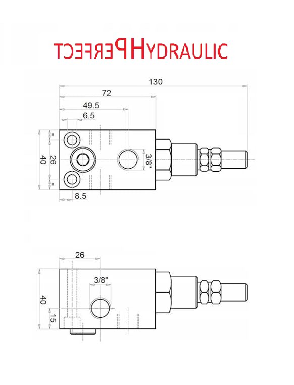 Hydraulik Druckbegrenzungsventil VMP 3/8 | 45L/min | 50-250bar Ventil VMD
