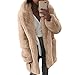 Manteau d'hiver en Fourrure de Lapin pour Femmes Cardigan surdimensionné Ours en Peluche à Revers à Manches Longues Veste Chaude en Fausse Fourrure en Fausse Fourrure Sherpa (Kaki,XL)