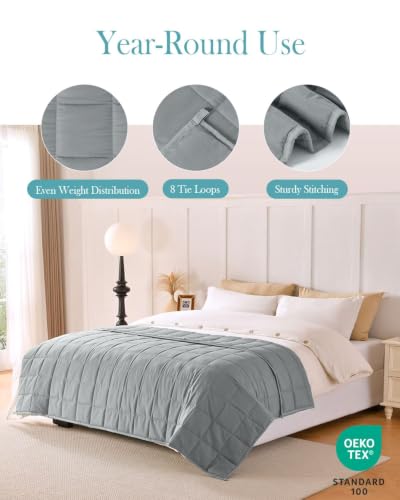 Image of Topblan Cooling Weighted Blanket for Adults, 20 lbs 88 x 104 King Size Bed