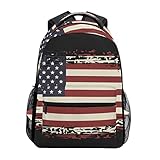 Background with USA Flag Sac à Dos d'école de Voyage Sac à Dos pour Ordinateur Portable Sac à Dos décontracté pour Voyage/collège/Travail