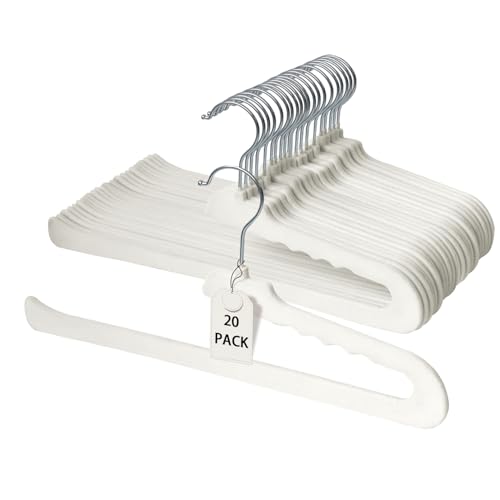 ManGotree Perchas Antideslizantes de Terciopelo para Pantalones, Perchas de Fieltro con Extremos Abiertos para Organizador de Armario, Resistentes Que ahorran Espacio para Pantalones