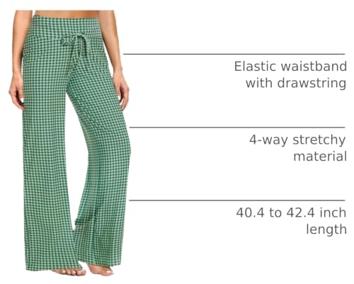 Image of ZOOSIXX Wide Leg Pants for Women, Flowy Palazzo Yoga Pants Lounge Comfy Casual Drawstring Maternity Trousers 22 inch / 30 inch