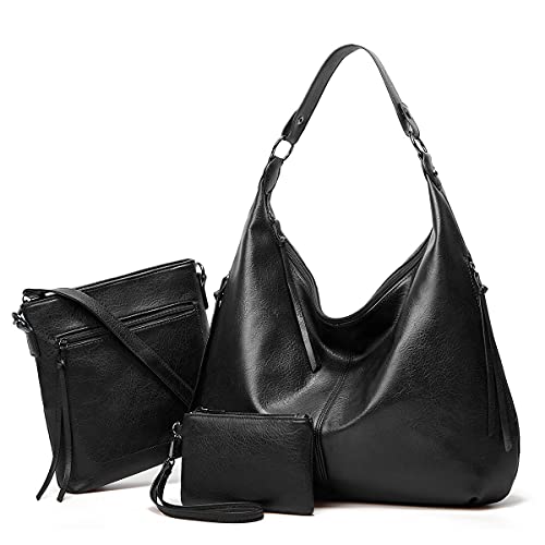 Pahajim Sac à Main Femme Bandouliere PU Cuir Souple Grand Sac Cabas Fourre-Tout Vintage Epaule...