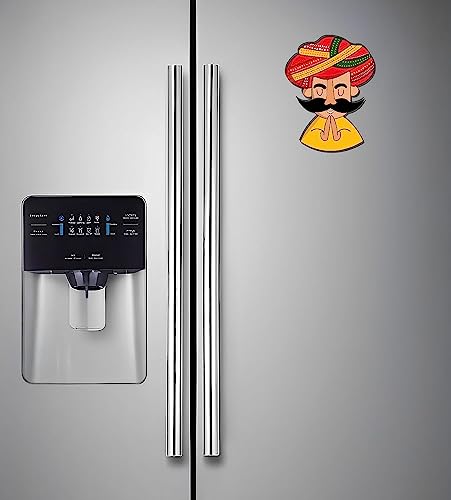 Image of Wooden Fridge Magnet for Refrigerator Home, Kitchen and Office Decoration Multicolor (Rajasthani Turban Man)
